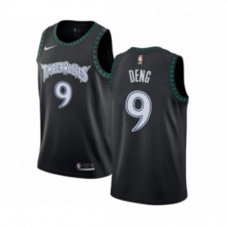 Mens Nike Minnesota Timberwolves 9 Luol Deng Authentic Black Hardwood Classics Jersey 