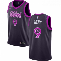 Mens Nike Minnesota Timberwolves 9 Luol Deng Swingman Purple NBA Jersey City Edition 