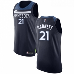 Youth Nike Minnesota Timberwolves 21 Kevin Garnett Authentic Navy Blue Road NBA Jersey Icon Edition