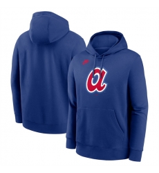 Men Atlanta Braves Royal Cooperstown Collection Logo Club Pullover Hoodie