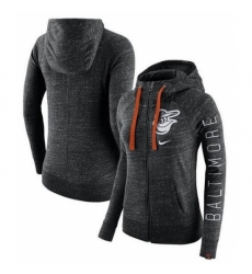 MLB Baltimore Orioles Nike Women Vintage Full Zip Hoodie Heather Black