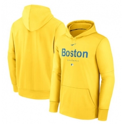 Men Boston Red Sox Gold City Connect Pregame Performance Pullover Hoodie