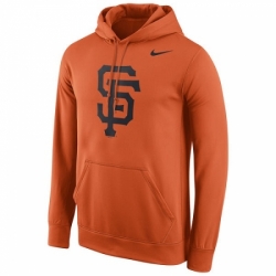 Men MLB San Francisco Giants Nike Logo Performance Pullover Hoodie Orange