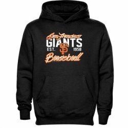 Men MLB San Francisco Giants Script Baseball Pullover Hoodie Black