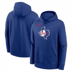 Men Texas Rangers Royal Cooperstown Collection Logo Club Pullover Hoodie