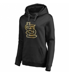 MLB St Louis Cardinals Women Gold Collection Pullover Hoodie Black