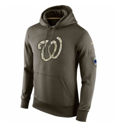 MLB Men Washington Nationals Nike Olive Salute To Service KO Performance Hoodie