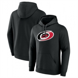 Men Carolina Hurricanes Black Primary Team Logo Pullover Hoodie