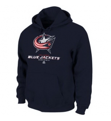 Men Columbus Blue Jackets Majestic Critical Victory VIII Fleece Hoodie Navy Blue