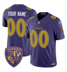 Men Baltimore Ravens Active Player Custom Purple 2026 F U S E  Alternate Vapor Stitched Limited Football Jersey