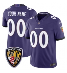 Men Baltimore Ravens Active Player Custom Purple 2026 F U S E Vapor Stitched Limited Football Jersey