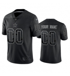 Men Women Youth Dallas Cowboys Active Player Custom Black Reflective Limited Stitched Football Jersey