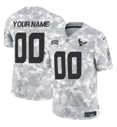 Men Houston Texans Active Player Custom 2024 F U S E Arctic Camo Salute To Service Limited Stitched Football Jersey