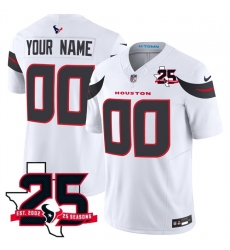 Men Houston Texans Active Player Custom White 2026 25th Anniversary Patch Vapor F U S E Limited Stitched Jersey Men Houston Texans Active Player Custom White 2026 25th Anniversary Patch Vapor F U S E Limited Stitched Jersey