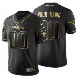 Men Women Youth Toddler New England Patriots Custom Men Nike Black Golden Limited NFL 100 Jersey
