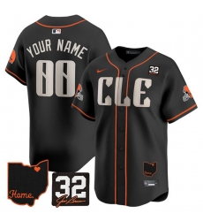 Men Cleveland Browns ACTIVE PLAYER Custom Black 2025 Jim Brown Memorial   Home Patch Vapor Limited Stitched Jersey