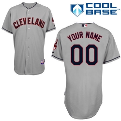 Men Women Youth All Size Cleveland Indians Custom Cool Base Jersey Grey 3