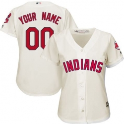 Men Women Youth All Size Cleveland Indians Majestic White II Home Cool Base Custom Jersey