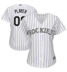 Men Women Youth All Size Colorado Rockies Majestic White Home Cool Base Custom Jersey