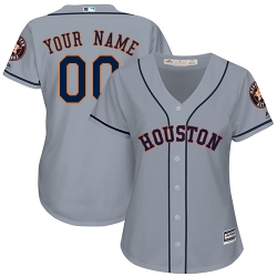 Men Women Youth All Size Houston Astros Custom Cool Base Jersey Grey