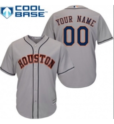 Men Women Youth All Size Houston Astros Majestic Cool Base Custom Jersey Grey 3