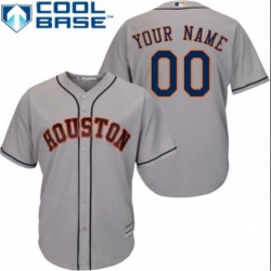 Men Women Youth All Size Houston Astros Majestic Cool Base Custom Jersey Grey 3