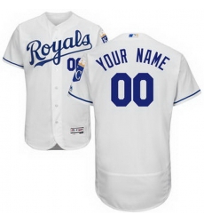 Men Women Youth All Size Kansas City Royals Majestic Road Flex Base Custom Jersey White