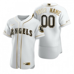 Men Women Youth Toddler All Size Los Angeles Angels Custom Nike White Stitched MLB Flex Base Golden Edition Jersey