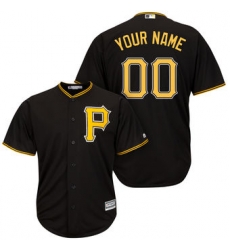 Men Women Youth All Size Pittsburgh Pirates Majestic Black Cool Base Custom Jersey 3