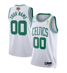 Men Boston Celtics Active Player Custom White 2024 Finals Champions Association Edition Stitched Basketball Jersey