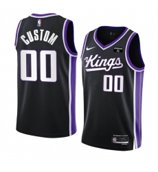 Men Women youth Sacramento Kings Active Player Custom Black 2023 24 Icon Edition Swingman Stitched Basketball Jersey