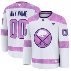 Men Women Youth Buffalo Sabres Fanatics 2024 Hockey Fights Cancer Custom Practice Jersey White