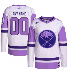 Men Women youth Buffalo Sabres Custom Purple White Cancer Blue Stitched Jersey