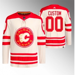 Men Women youth Calgary Flames Custom 2023 Cream Heritage Classic Primegreen Stitched Jersey