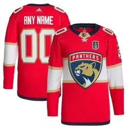 Men Florida Panthers Custom Red 2024 Stanley Cup Final Patch Stitched Jersey