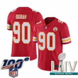 2020 Super Bowl LIV Men Kansas City Chiefs #90 Emmanuel Ogbah Red Team Color Vapor Untouchable Limited Player Football Jersey