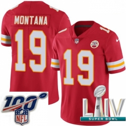 2020 Super Bowl LIV Men Nike Kansas City Chiefs #19 Joe Montana Red Team Color Vapor Untouchable Limited Player NFL Jersey