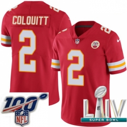 2020 Super Bowl LIV Men Nike Kansas City Chiefs #2 Dustin Colquitt Red Team Color Vapor Untouchable Limited Player NFL Jersey