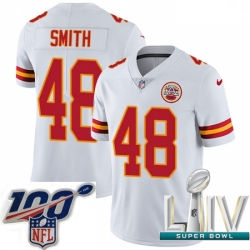 2020 Super Bowl LIV Men Nike Kansas City Chiefs #48 Terrance Smith White Vapor Untouchable Limited Player NFL Jersey