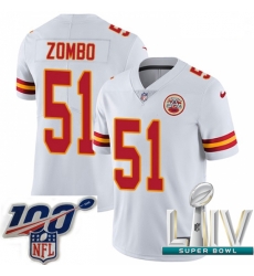 2020 Super Bowl LIV Men Nike Kansas City Chiefs #51 Frank Zombo White Vapor Untouchable Limited Player NFL Jersey