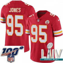 2020 Super Bowl LIV Men Nike Kansas City Chiefs #95 Chris Jones Red Team Color Vapor Untouchable Limited Player NFL Jersey