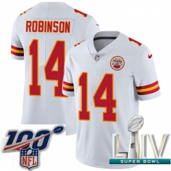 2020 Super Bowl LIV Youth Nike Kansas City Chiefs #14 Demarcus Robinson White Vapor Untouchable Limited Player NFL Jersey