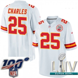 2020 Super Bowl LIV Youth Nike Kansas City Chiefs #25 Jamaal Charles White Vapor Untouchable Limited Player NFL Jersey