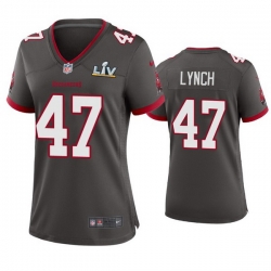 Women John Lynch Buccaneers Pewter Super Bowl Lv Game Jersey