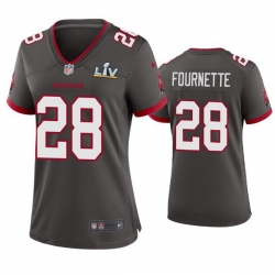 Women Leonard Fournette Buccaneers Pewter Super Bowl Lv Game Jersey