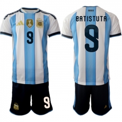 Argentina 2026 FIFA World Cup Soccer Jersey White #9 BATISTUTA