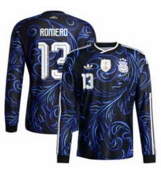 Men 13Cristian Romero Argentina National Team adidas 2026 Away Replica Jersey Black 1