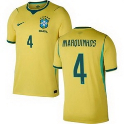 Youth 4 Brazil National Team Marquinhos 2026 Home Jersey 1