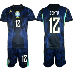 Youth Brazil 2026 FIFA World Cup Blue Away Soccer Jersey BENTO #12