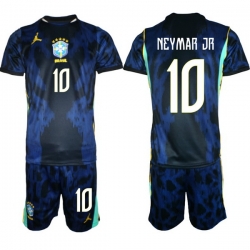 Youth Brazil 2026 FIFA World Cup Blue Away Soccer Jersey NEYMAR JR #10